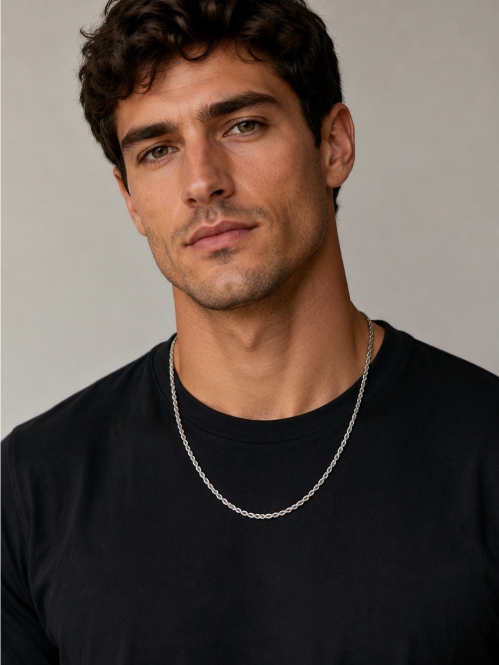 Sterling Silver Rope Chain Necklace